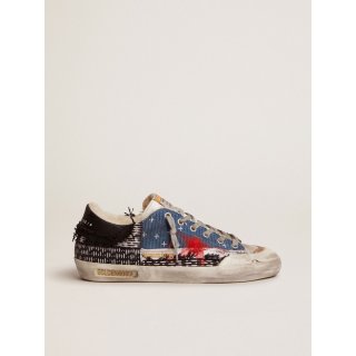 Super-Star Penstar LAB sneakers with canvas and velvet patchwork and shearling lining