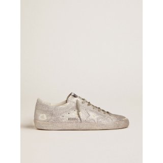 Super-Star sneakers in silver leather with all-over glitter finish