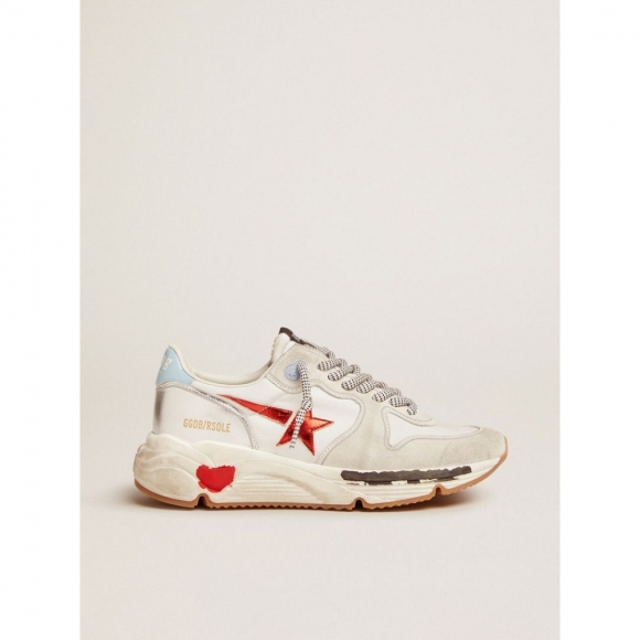 Running Sole sneakers in nylon and suede with red laminated leather star